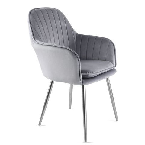 Muse - Velvet Accent Chair - (Violet, Grey, Light Blue)