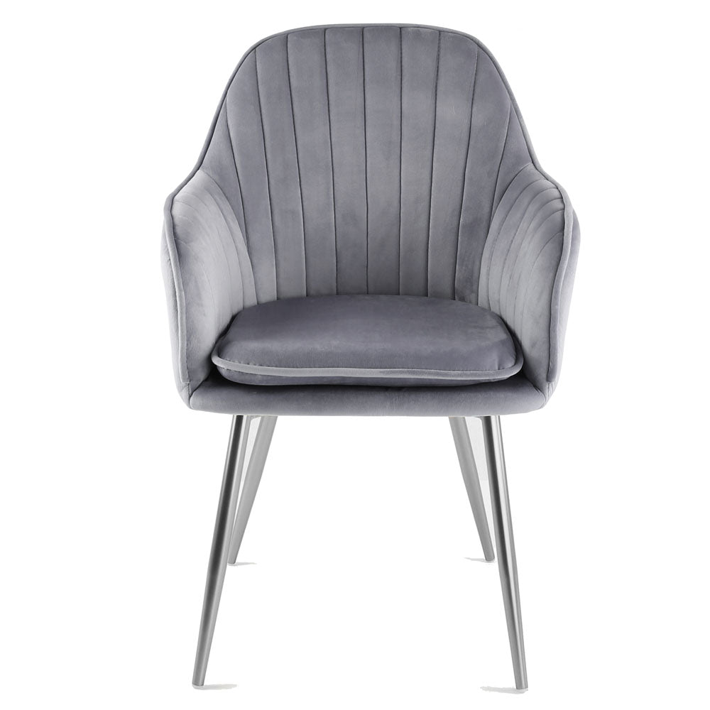 Muse - Velvet Accent Chair - (Violet, Grey, Light Blue)