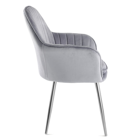 Muse - Velvet Accent Chair - (Violet, Grey, Light Blue)