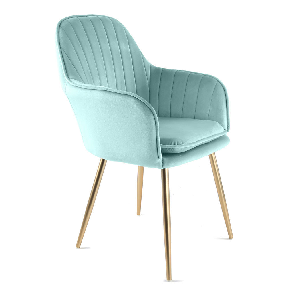 Muse - Velvet Accent Chair - (Violet, Grey, Light Blue)