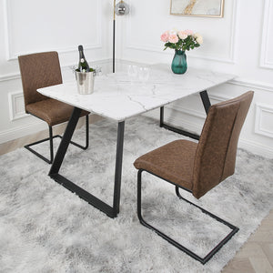 Nestor - Pair of Industrial Dining Chairs - (Tan, Brown, Grey)