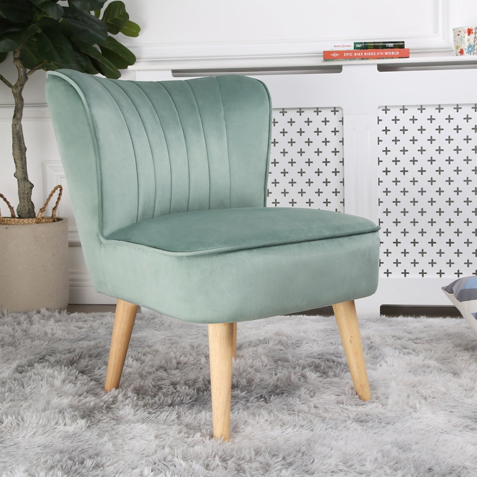 Shaun - Velvet Accent Chair - (Green, Grey, Teal, Pink)