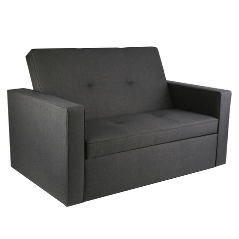 Troy - Pull Out Sofa Bed - 2 Seater - (Dark Grey, Natural)