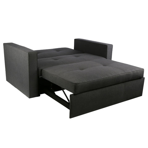 Troy - Pull Out Sofa Bed - 2 Seater - (Dark Grey, Natural)