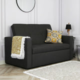 Troy - Pull Out Sofa Bed - 2 Seater - (Dark Grey, Natural)