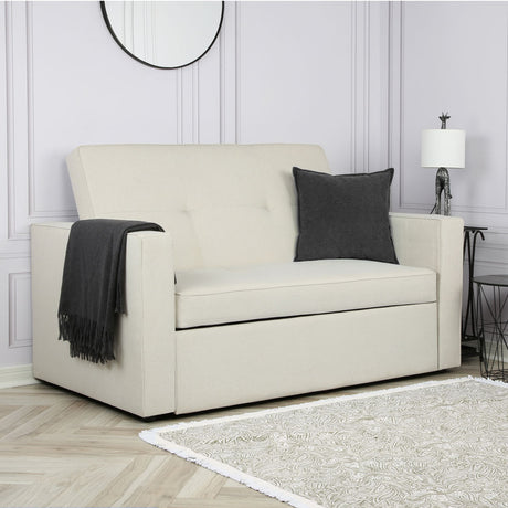 Troy - Pull Out Sofa Bed - 2 Seater - (Dark Grey, Natural)